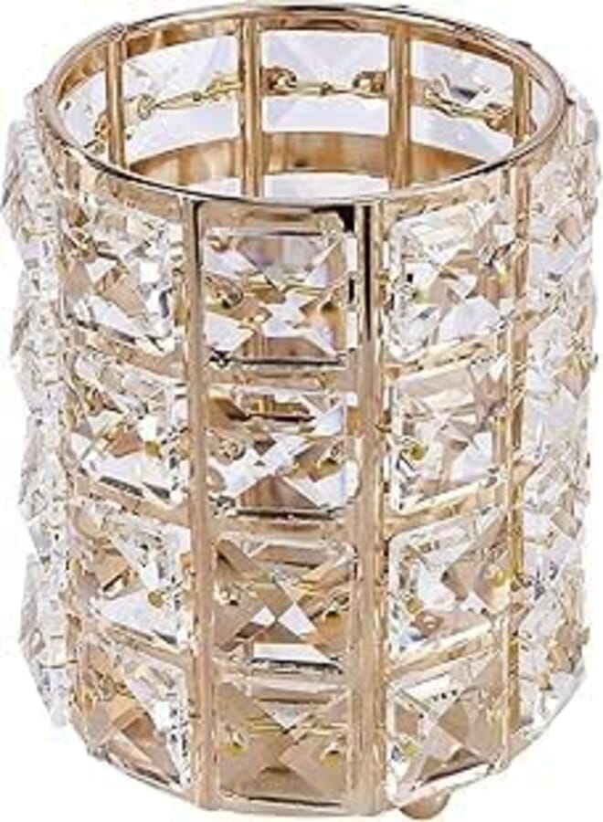 Metal Makeup Brush Holder Dressing Table Organiser/Pen Stand Desk Organizer (Gold)